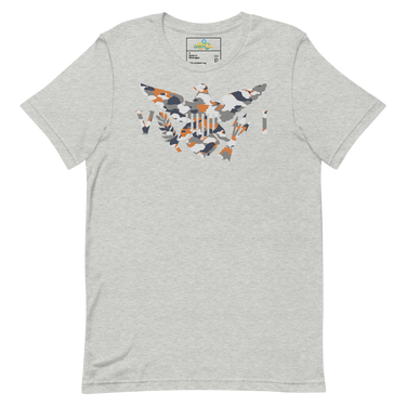 Virgin Islands Flag Orange Grey White Camo Unisex t-shirt